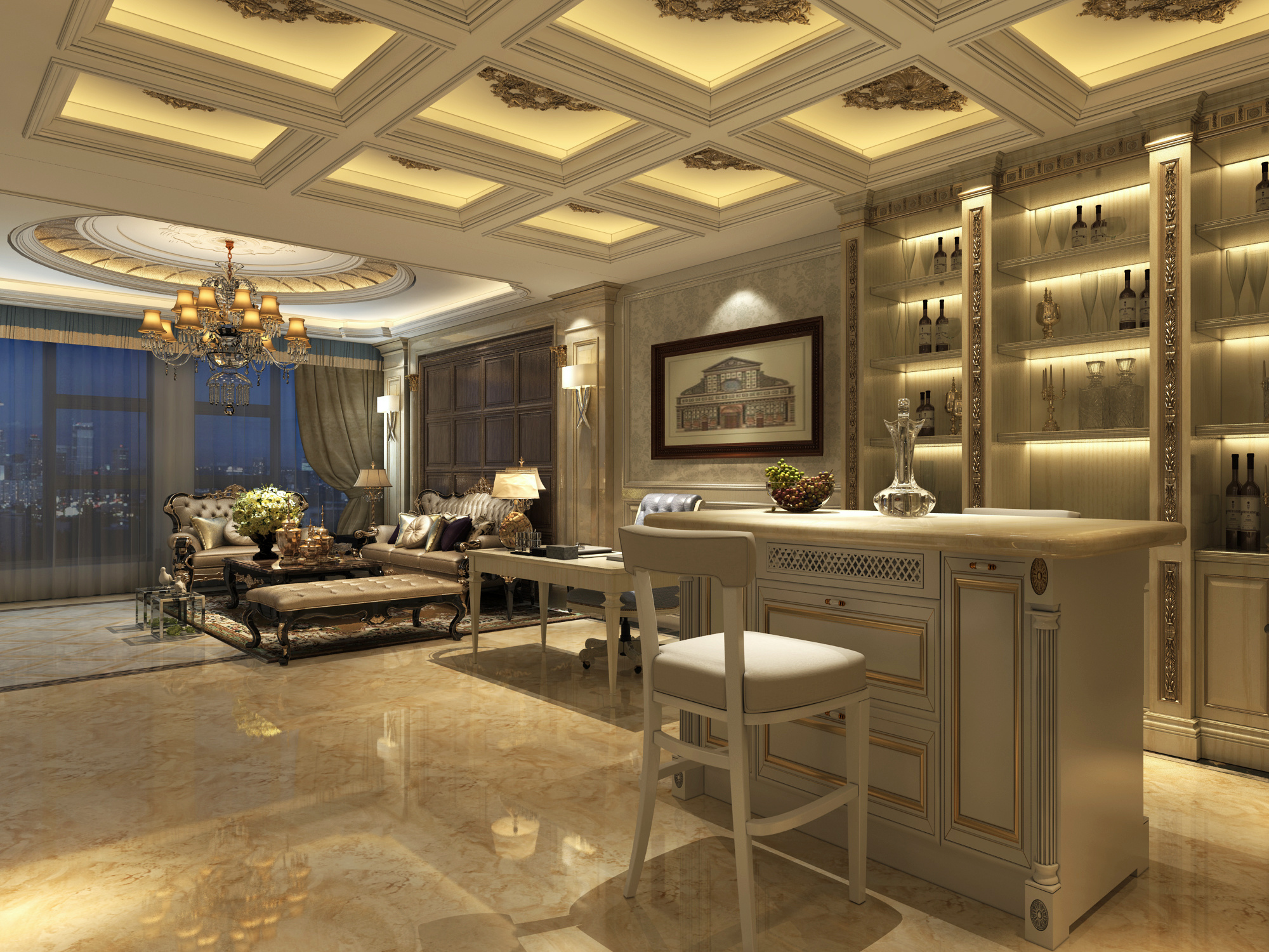 200平米別墅歐式風格家裝裝修圖片設計